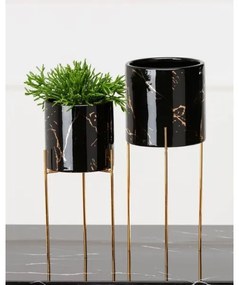 Virágállvány NILA 32,5x13 cm fekete/arany