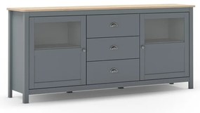 Szürkészöld borovi fenyő komód 180x80x40 cm Misti – Marckeric