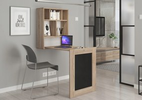 Tilt összecsukható íróasztal akasztós 60 x 90,4 x 144,5 cm sonoma tölgy/fekete matt