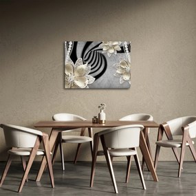 Kép - 3D arany virágok (70x50 cm)