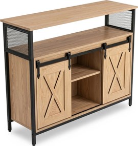Komoda ARLO 100 cm z Półkami Dąb/Czarny