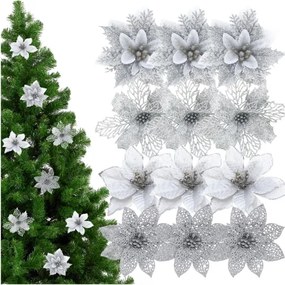 Betlehemi Csillag Mikulásvirág Karácsonyi Dekoráció MIX Szett 12DB-OS