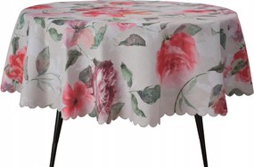 Abrosz Foltálló Kerek 80 CM Bézs Virágok Különböző Abrosz Asztalra Kerek