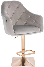 HR831KW Acél modern velúr szék arany lábbal