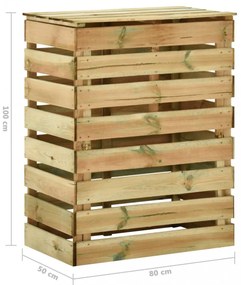 2 db lécezett impregnált fenyőfa kerti komposztáló 80x50x100 cm