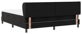 Boxspring Ágy Matraccal, Fekete, 180x200 cm, Bársonyos