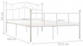 fehér fém ágykeret 120 x 200 cm