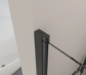 Erga Berlin, nyitható zuhanyajtó 120x195 cm, 6 mm átlátszó üveg, fekete profil, ERG-V02-BERLIN-D120-BK