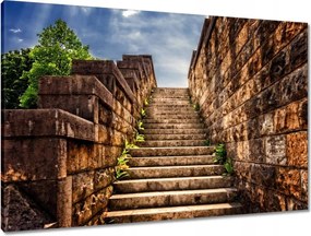 Vászonkép 90x60 Kőlépcső fal