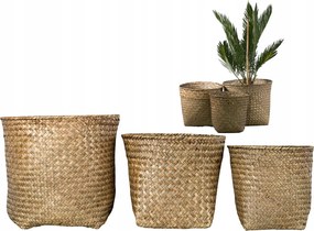 Virágtartó Boho Stílus természetes dekoráció fedő a nappaliba 3 db-os szett