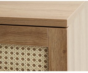 Natúr színű alacsony komód tölgyfa dekorral 80x75 cm Pensacola – Unique Furniture
