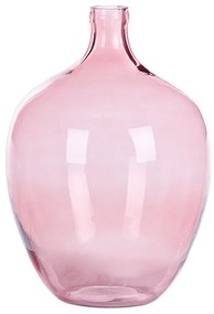 Rózsaszín Üveg Virágváza 39 cm ROTI Beliani