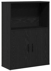 Könyvespolc fekete tölgy 60x24x85 cm Gépesített fa