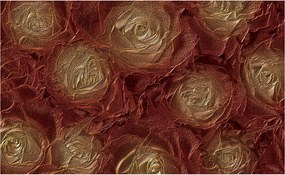 Fotótapéta Arany Bordó Rózsa Relief Luxus falikép 416x254 +ragasztó