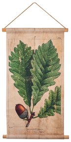 Hazelnut Leaf Fali dekoráció, Creaciones Meng, lenvászon/kínai fenyőfa, 44x73 cm