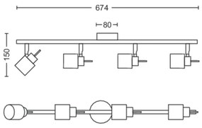 Philips - Spotlámpa MERANTI 4xGU10/35W/230V fehér