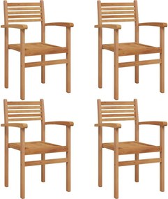 vidaXL Szék 4 pcs Barna 56 x 55 x 90.5 cm Tömör Teakfa