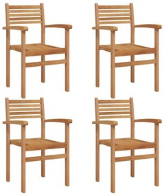 vidaXL Szék 4 pcs Barna 56 x 55 x 90.5 cm Tömör Teakfa