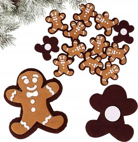 Filc matricák mézeskalács keksz karácsonyi matrica 4,5x4,5 cm 12 db