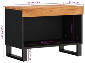tömör akácfa TV-szekrény 60 x 33 x 43,5 cm