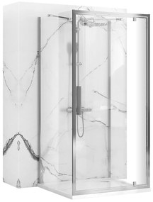 Rea Rapid Swing, 3 falas zuhanykabin 90 (ajtó) x 90 (fal) x 90 (fal) x 195 cm, 6 mm átlátszó üveg, króm profil, KPL-09119
