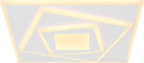 Globo 48539-24 Mennyezeti könnyűfém fehér, akril fehér, HxSzxM: 400x400x54mm, LED 24W 230V, 3000lm forrás, 2100lm kimenet, 3000K