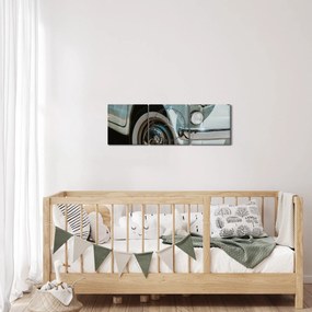 Kép - Fiat retro autó (órával) (90x30 cm)