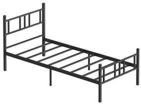 PIRON fém egyszemélyes ágy 90x200 cm fekete teherbírás 120 kg