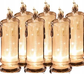 Led Gyertyák Lánghatás Mécses utántöltő 18 cm 6 db-os szett Gyertya