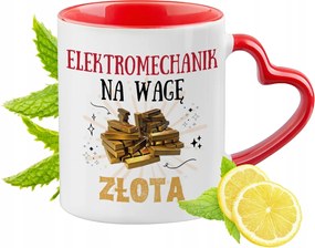 Piros bögre szív alakú füllel Elektromechanika Ajándék