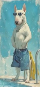 Bullerier Törölköző Nyaraláshoz Bull Terrier Strandtörölköző 75x150