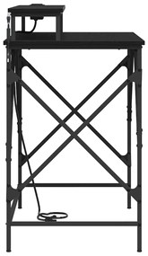 Asztal LED -es lámpákkal Musta tammi 100 x 50 x 86.5 cm Faanyag