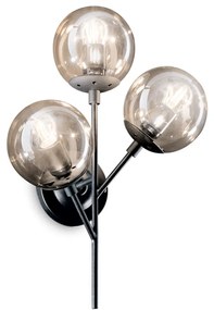 IDEAL LUX KEPLER fali lámpa, max. 3x60W, E27 foglalattal, fekete, 187006