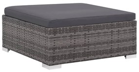 6 részes szürke polyrattan kerti ülőgarnitúra párnákkal