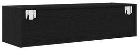 2 db fekete tölgy színű szerelt fa TV-szekrény 100x31x25,5cm