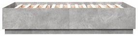 betonszürke szerelt fa ágykeret 140 x 200 cm