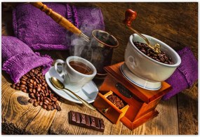 Poszterek 200x135 Lila kávés zsákok