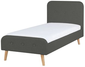 Sötétszürke kárpitozott ágy 90 x 200 cm RENNES Beliani