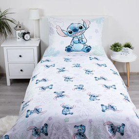 Fehér egyszemélyes pamut gyerek ágyneműhuzat 140x200 cm Lilo and Stitch "Ohana White" – Jerry Fabrics