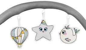 Lionelo - FLOWER utazóágy, szürke, skandináv stílus