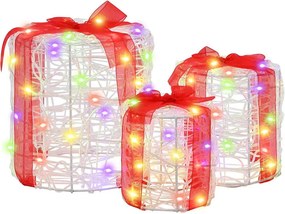 vidaXL Ajándéktáska Díszítés 3 pcs színes 20 x 20 x 21 cm Akril