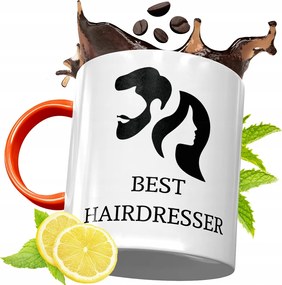 Narancssárga Bögre Fodrásznak Fodrász Ajándék fényképes nyomtatással