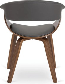 Szék szürke/dió színben, műbőr kárpitozással. GARY