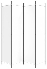 4 paneles fehér szövet térelválasztó 200 x 200 cm