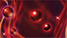 Tapéta Fémes Gömbök Piros Fekete Absztrakt Minimalizmus 520x300 +ragasztó