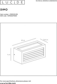 LUCIDE 27853-01-30 DIMO Modern Kültéri Fali Lámpa E27 IP54