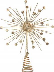 Arany Csillag A Karácsonyfa Tetejére Fém Magasság 30 CM 23 X 5 CM