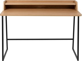 Szekreter típusú íróasztal tölgyfa dekoros asztallappal 60x120 cm Giorgio – White Label