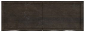 sötétbarna kezelt tömör tölgyfa fali polc 140 x 50 x (2-6) cm