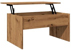 kézműves tölgy színű szerelt fa dohányzóasztal 80x50,5x41,5 cm